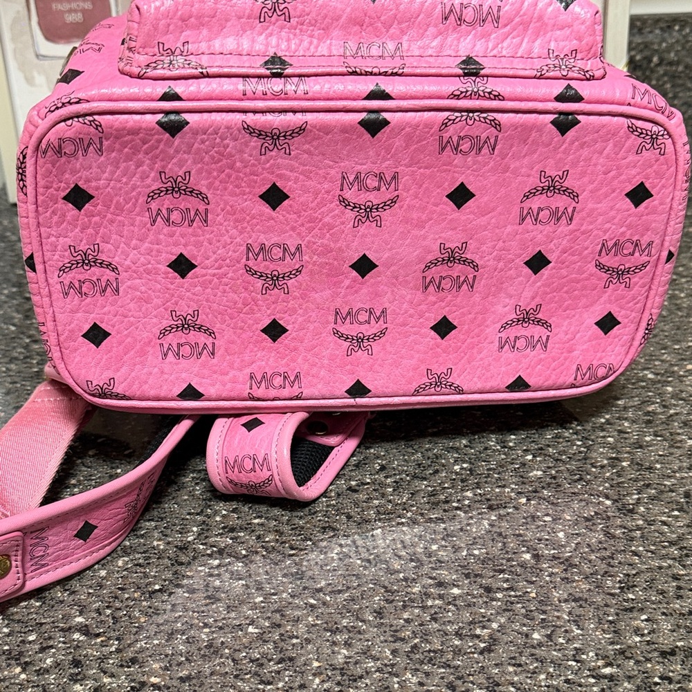 Mcm Pink Backpack With Side Studs Euc - image 5
